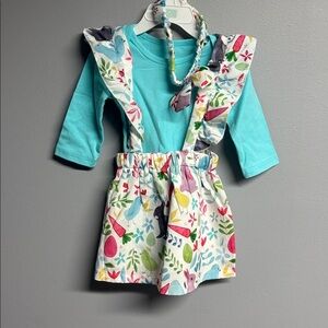 Chloefairy Baby Girl Easter Outfit Ruffle Long Sleeve Romper Suspender